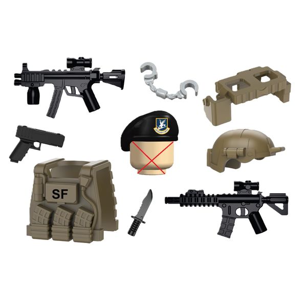 Battle Brick Battle Bag Air Force Security Weapons Pack Compatible with Lego® Minifigures