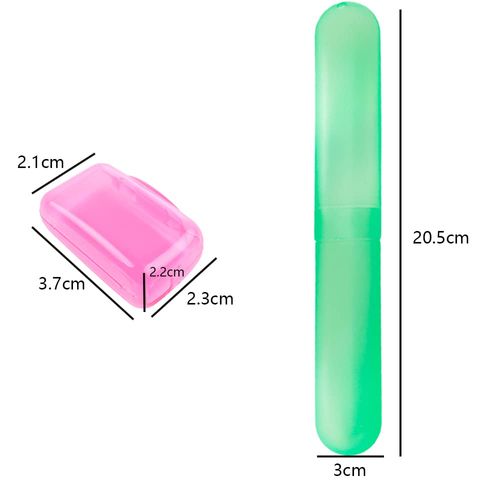 XHNFCU 4 Pcs Toothbrush Case Travel Cover with 4 Pcs Toothbrush Head Cover Portable Plastic Toothbrush Storage Case Toothbrush Container for Camping, Travel, Outdoor