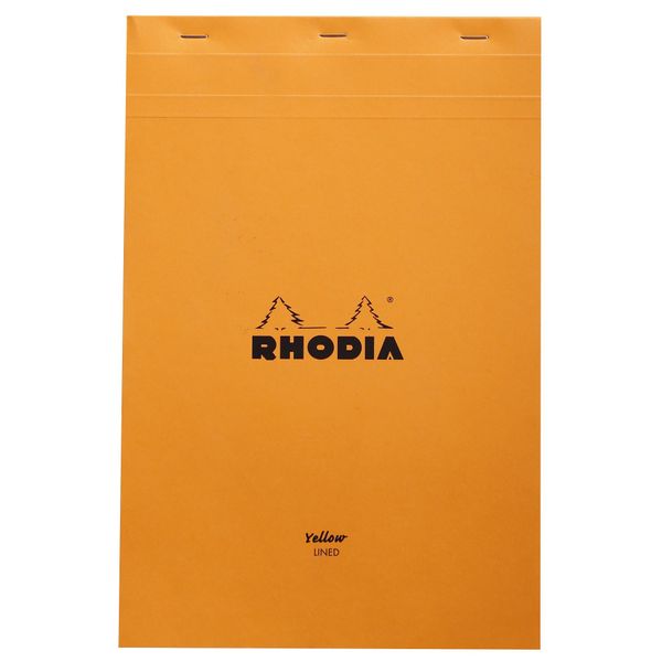 Rhodia Yellow Page Notepad, No19 A4+, Lined - Orange (19660C)