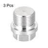 sourcing map M20 X 1.5 Male Outer Hex Head Plug - 304 Stainless Steel Solid Thread Corrosion Resistant Bung Plug Pipe Fitting 3Pcs