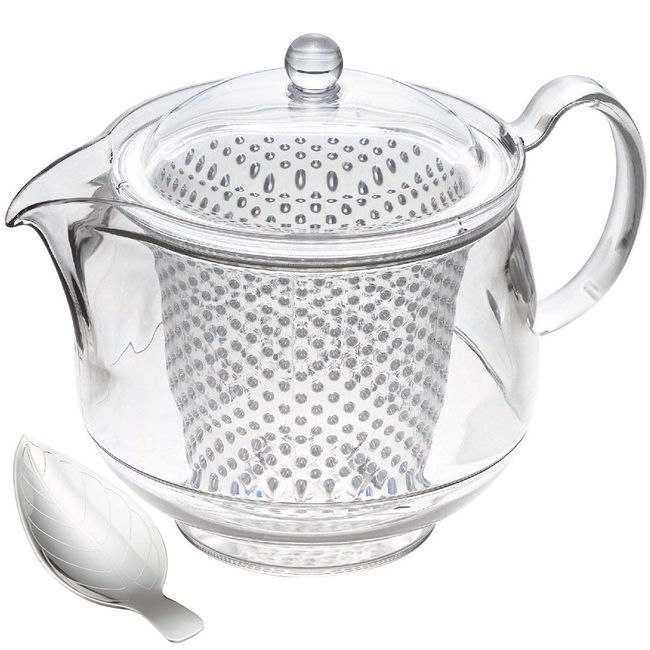 Akebono Sangyo TW-3733 Clear Teapot, 25.7 fl oz (730 ml), Tea Measure Set, Tritan Resin, Made in Japan