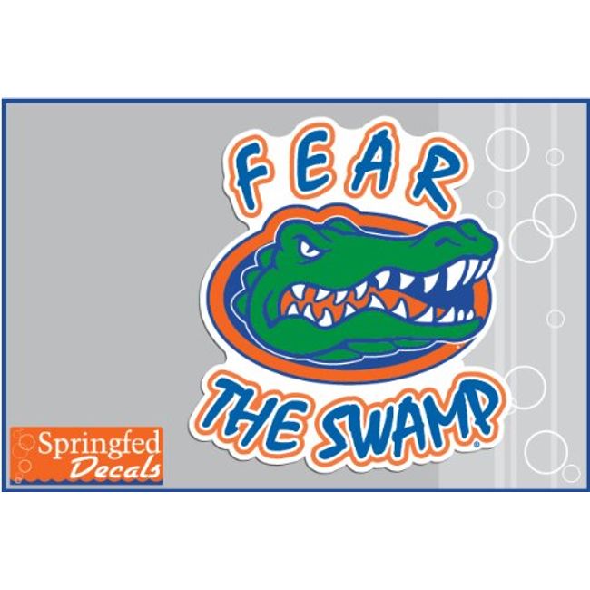 Florida Gators FEAR THE SWAMP 12" Vinyl Decal Car Truck Window UF Sticker