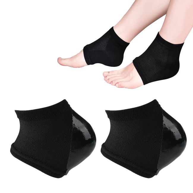 Gel Fersensocken Silikon,Feuchtigkeitsspendende Socken Offene Zehensocken Fußpflege Spa Socken für Trockene Harte Gerissene Haut Comfy Day Nachtpflege Haut,2 Paar