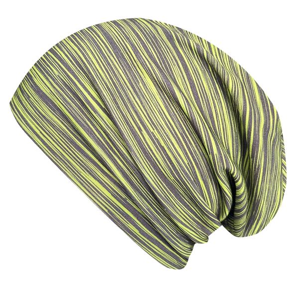 Wollhuhn ÖKO Jungen/Mädchen Bequeme Weiche Skater Long Beanie/Mütze/Beanie-Mütze/Strickmütze/Kinder-Mütze Jersey Gefüttert Übergangszeiten (Öko-Stoffe/Bio) 20150820 (Lines Grüntöne, M)