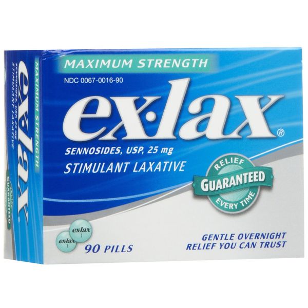 Ex-Lax Stimulant Laxative, Maximum Strength, 25 mg, 90 Count Box