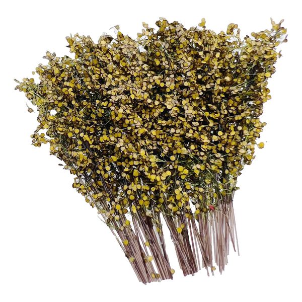 Woohome Miniature Shrubs Static Grass Tuft Model Bushes Long Shrub Vegetation Groups for DIY Model Train Landscape Railroad Scenery, Withered Yellow