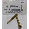 #9x1-1/2 Round Head Slotted Wood Screws Solid Brass (10)