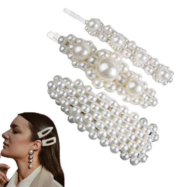 Traziewell Pearl Hair Clips Set Elegant and Stylish Barrettes for All Occasions White Hair Ornaments for Women and Ladies HC000218