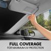 Car Windshield Sun Shade Foldable Front Window Shades Shield Black - 31.7x28.7in