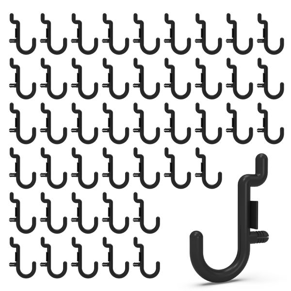 HUHOLE Pegboard Plastic Hooks, Designed for 1/4" Metal Pegboard Panel, Black, 200PC