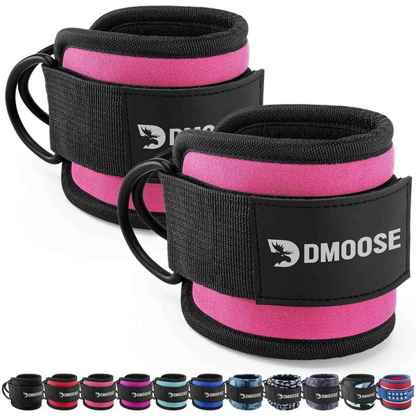 DMoose ankle cuffs for cable machine - One Size Fit with Premium Padding, leg cable attachments for gym, kick back ankle strap, Booty Workouts, Leg Extension, Hip Abductors