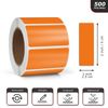 Meitaat Orange Rectangle Stickers 50 x 25 MM Color Coding Rectangular Labels Vinyl Roll Self-Adhesive Waterproof Removable 500 PCS