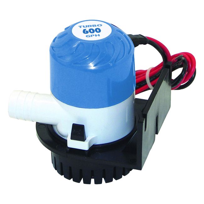 Shoreline Marine Fully Submersible Bilge Pump, 600GPH with ¾’ Outlet Hose Barb