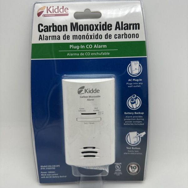 Kidde KN-COB-DP2 Carbon Monoxide Alarm AC Powered Plug In with Battery Backup