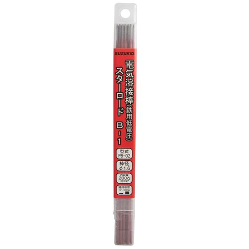 Star Electric Manufacturing (SUZUKID) Star Lord B-1 Low Voltage Mild Steel Welding Rod, 0.06 inch (1.6 mm) x 9.1 inches (230 mm), 7.1 oz (200 g) PB-02