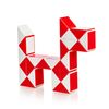 Magic Snake 24 Part Magic Snake Stress Relief, Brain Training, Intelligence Game, Magic Cube 3D Puzzle, JellyCube (Red White)
