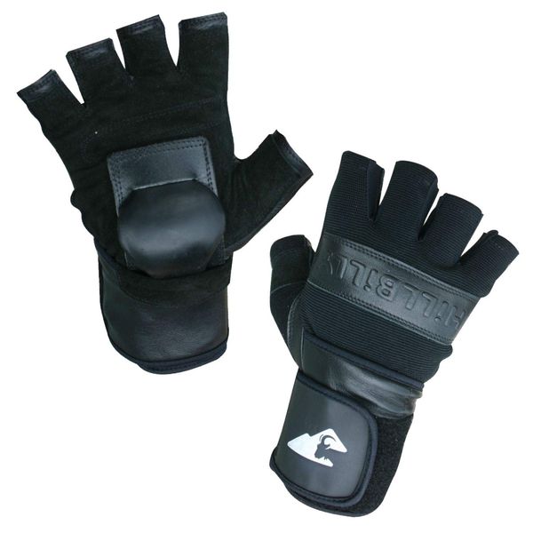 Hillbilly Wrist Guard Gloves - Half Finger (Black, X-Large)