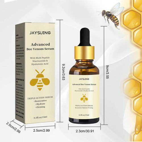 2 Pezzi Natural Bee Venom Anti-Wrinkle Essence Essenza Antirughe al Veleno D'Api Bee Venom Siero Idratante e Nutriente Adatti per Azione Antirughe Antimacchia Antietà