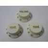 Japanese Stratocaster Knob Aged White Set Inch Size