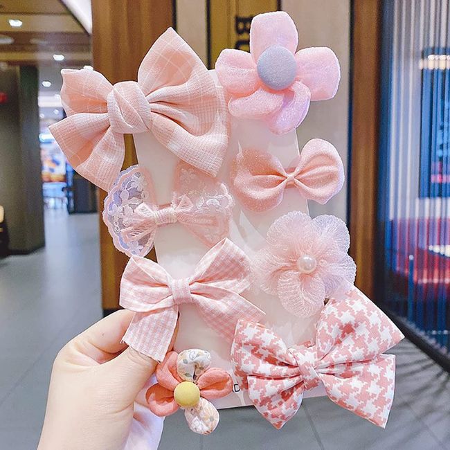 Children Sweet Flower Bowknot ornament Hair Clips Baby Girls