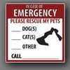 Pet Rescue Alert Decal/Sticker for Window or Door