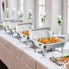 4 Pack Full Size Chafing Dish Set Stainless Steel Frame Chafers w/ Foldable Legs