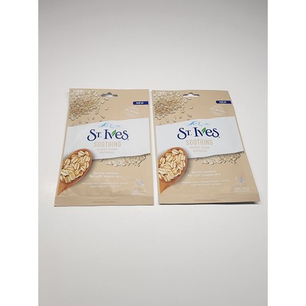 Pack of (2) New St. Ives Oatmeal Soothing Mask Sheet