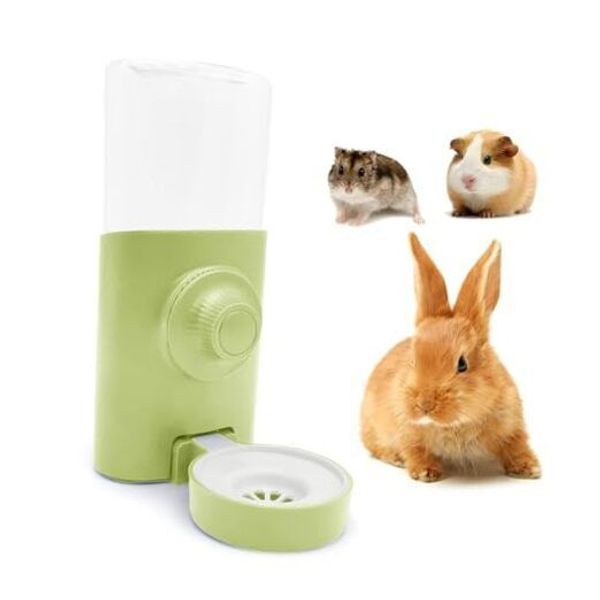 Rabbit Water Bottle, 600ml/21oz Hanging Water Dispenser Feeder Cage Crate Green