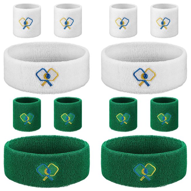 Suhine4 Pcs Sports Headband 8 Pcs Moisture Wicking Wristband Breathable Sweat Absorption Sweatband for Valentine's Day Mother's Day