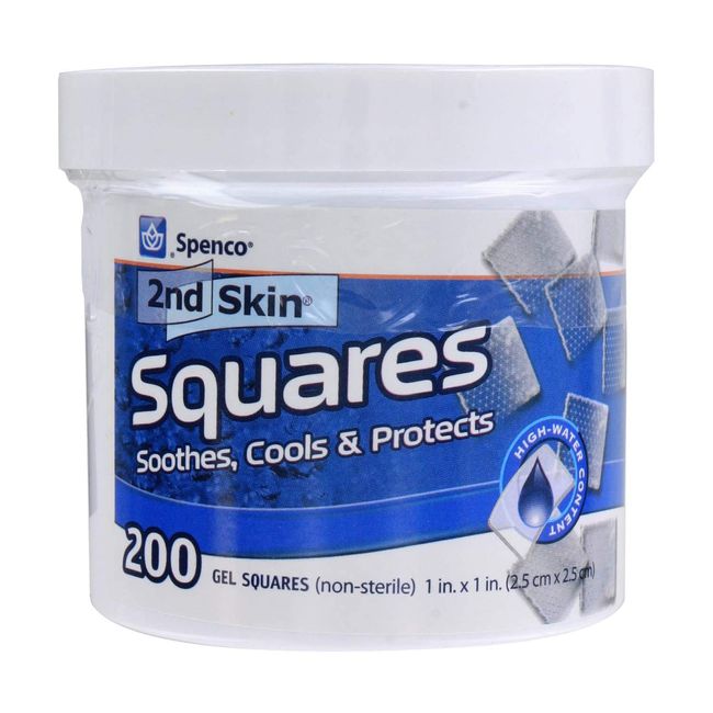 Spenco 2nd Skin 200 Gel Squares (non-sterile) - Blue, 1 Inch