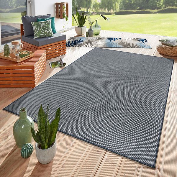 Rugshop Area Rugs Contemporary Solid Indoor Outdoor Rugs Blue Outdoor Rug 5X7