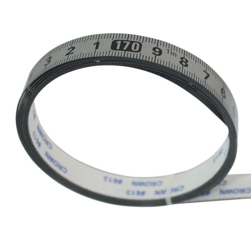 Aluminium Alloy Self Adhesive Measure Tape, Metric Scale Miter Track Tape, Scale Ruler Tape (Center), Silver 110-0-110MM Length x 15MM Width