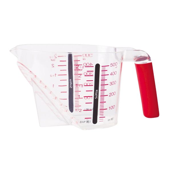 Pearl Metal Softia 500 Measuring Cup, Red