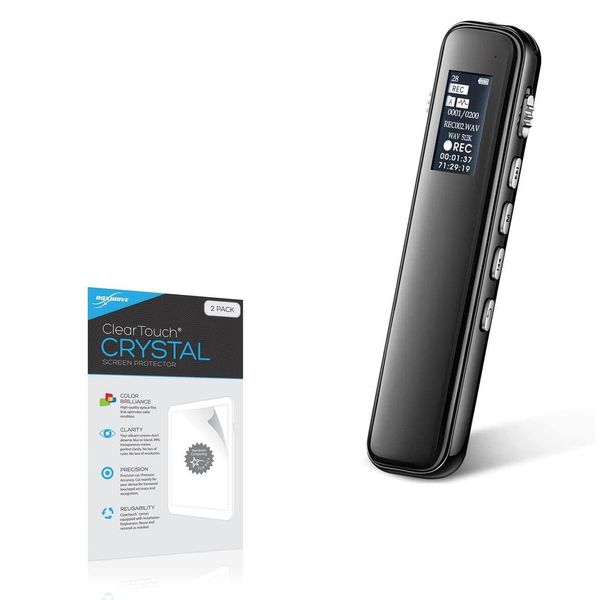 BoxWave Screen Protector Compatible With Surfans Digital Voice Recorder - ClearTouch Crystal (2-Pack), HD Film Skin - Shields From Scratches