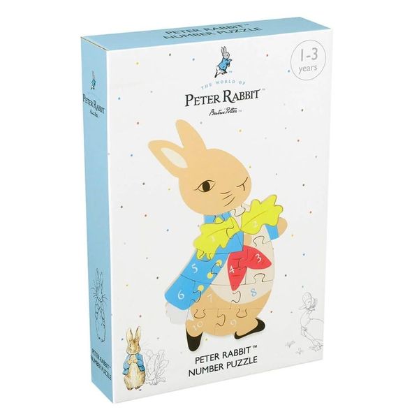 Peter Rabbit Toys - Peter Rabbit Number Puzzle, Wooden Puzzles - Educational Toys For 1 Year Old + Toddler Puzzles, Montessori Toys - Official Licensed Peter Rabbit Gifts by Orange Tree Toys