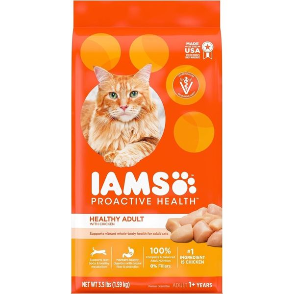 IAMS PROACTIVE HEALTH Adult Healthy Dry Cat Food with Chicken Cat Kibble, 3.5 lb