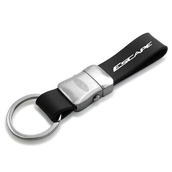 Ford Escape Genuine Black Leather Strap Detachable Key Chain