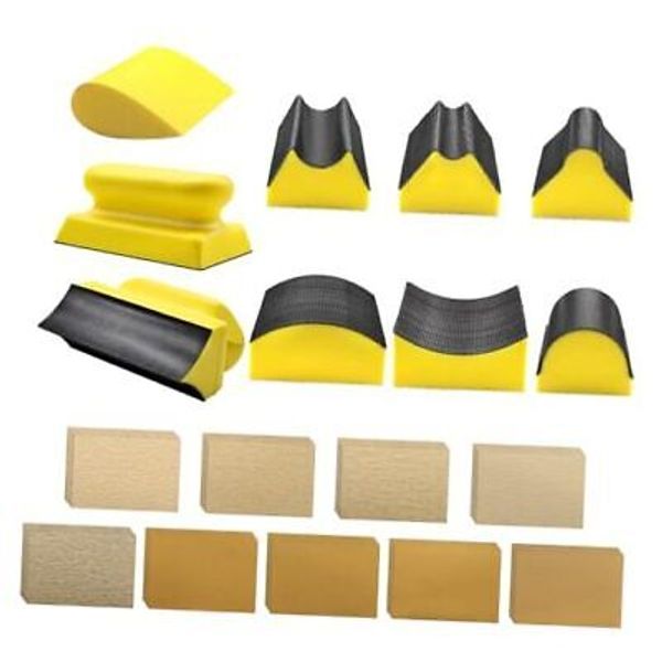 9 PCS Contoured Profile Hand Sanding Block, 4 Inch Hand Sander Block