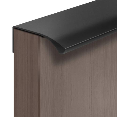 BokWin 12Pcs 150mm/5.9" Mount Finger Edge Pull, Furniture Drawer Handles, Aluminum Concealed Handle for Home Kitchen Door Drawer Cabinet with Screws (Black)