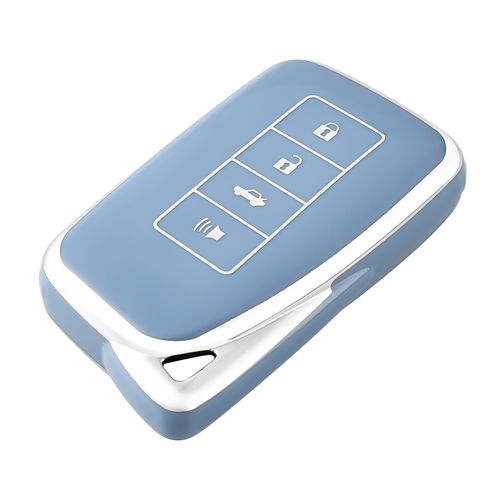OFFCURVE for Lexus Key Fob Cover Key Case Shell Compatible with Lexus RX ES GS is LS RS NX GX LX RC LC Smart Key Car Accessories TPU Full Protector for Car Key Remote Key Holder, Blue