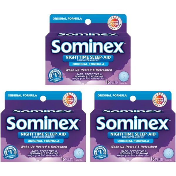 Sominex Maximum Strength Night Time Sleep-Aid | Diphenhydramine HCI | 16-Caplets