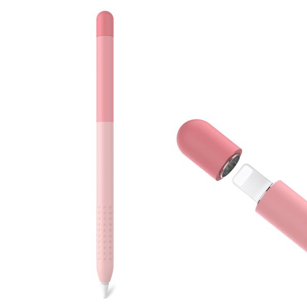 Delidigi for Apple Pencil 1st Generation Case Gradient Color Silicone Cover Sleeve Grip Accessories Compatible with Apple Pencil 1st Generation(Gradient Pink)