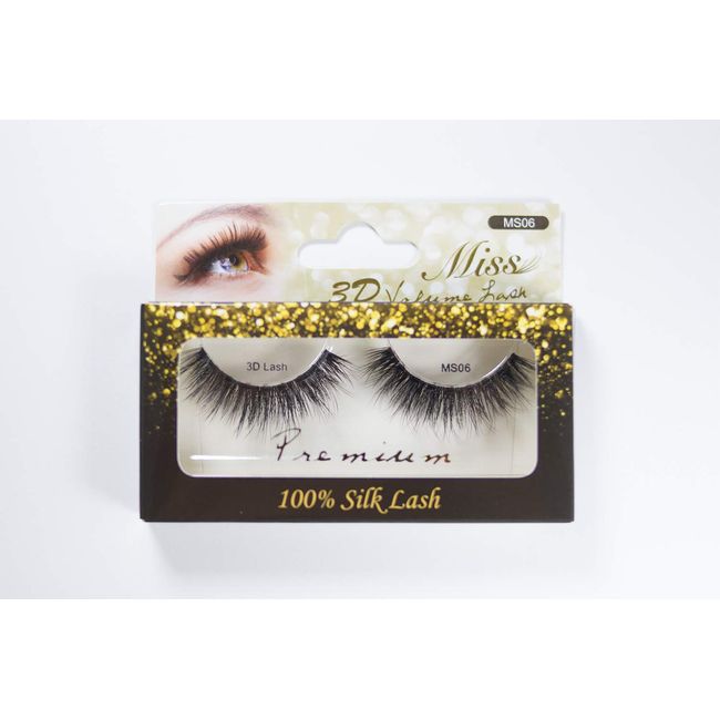 "4 Pairs" of Miss 3D Volume Tapered False Eyelash Extension MS06