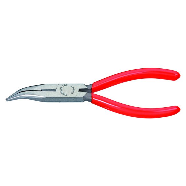 KNIPEX Tools - Long Nose Pliers With Cutter, 40 Degree Angled (2521160), 6-1/4 inches