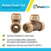 SharkBite 3/4 Inch Tee, Push to Connect Brass Plumbing Fitting, PEX Pipe,