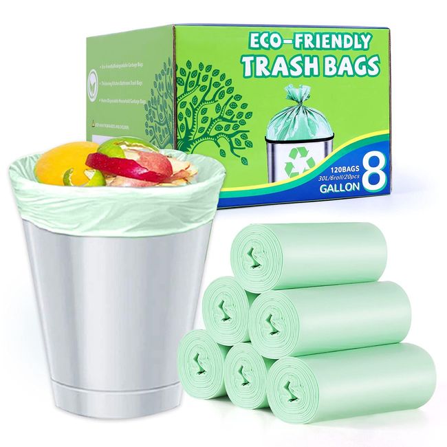 30 Gallon Green Biodegradable Garbage Bags