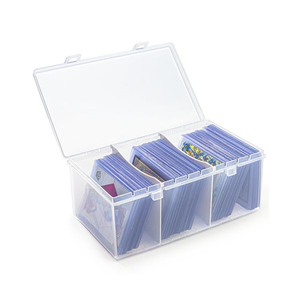 CollectHall Plastic Top loaders Storage Case with Dividers, Sports Card Storage Box for Baseball Cards, Trading Card Storage Box with Dividers- 1 Pcs