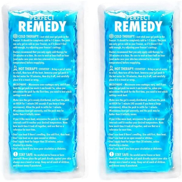 2 Pack Gel Ice Packs for Injuries, Reusable Ice Packs for Sports Injuries & Muscle Pains, Hot & Cold Packs for Pain Relief, Ice Packs for Knees, Back, Head, Neck (Blue, Regular)