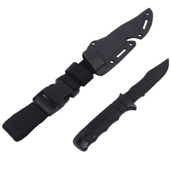 Tounlinx Tactical Rubber Trainer Knife Combat Bayonet with Scabbard/Sheath (Black 2)