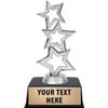Crown Awards Three Star Silver Trophy Three Star Silver Custom Trophy with Engraving On Contemporary Base